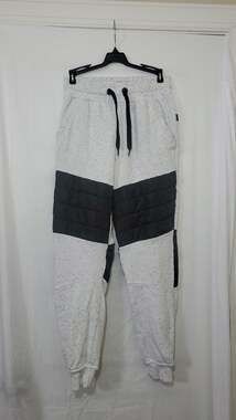 CSG Men's Speckled Fleece Quilted Panel Joggers Size Medium